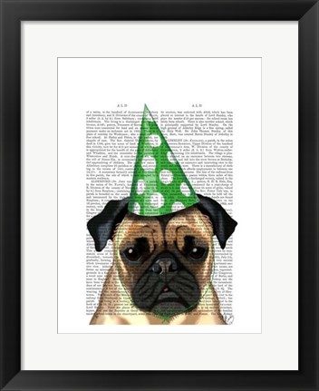 Framed Party Pug Print