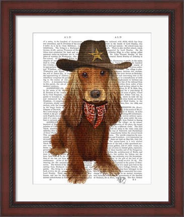 Framed Cocker Spaniel Cowboy Print