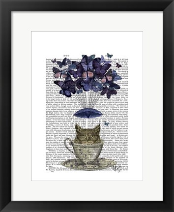 Framed Owl In Teacup Print