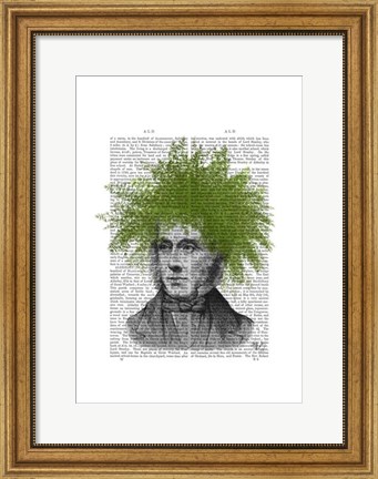 Framed Asparagus Fern Head Plant Head Print