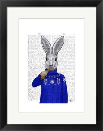 Framed Rabbit In Sweater Print