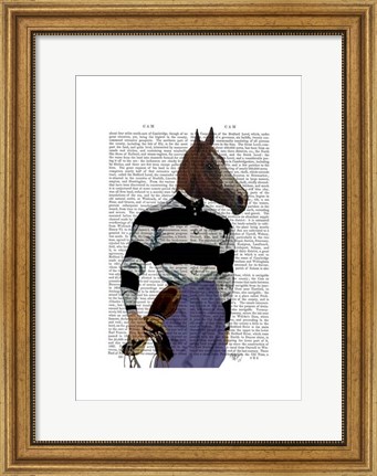 Framed Horse Racing Jockey Portrait Print