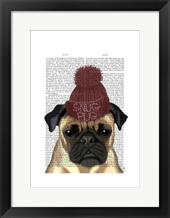 Framed Snug Pug Print