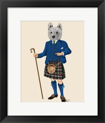 Framed West Highland Terrier in Kilt Print
