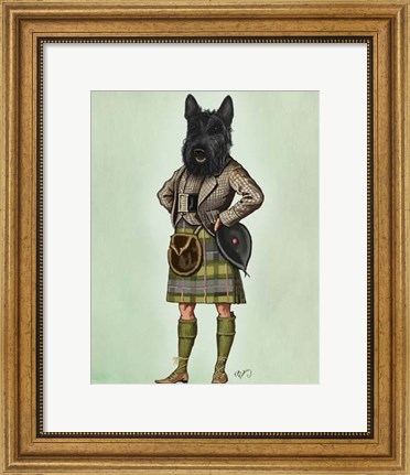 Framed Scottish Terrier in Kilt Print