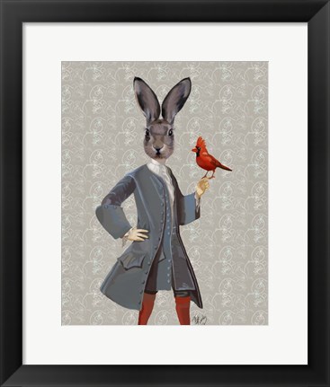 Framed Rabbit And Bird Print