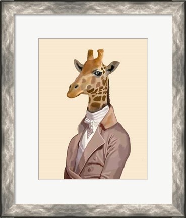 Framed Regency Giraffe Print