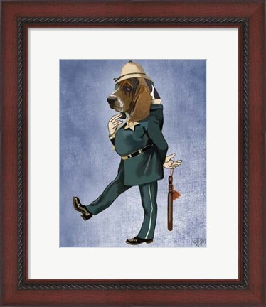 Framed Basset Hound Policeman II Print