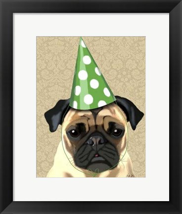 Framed Party Pug Print