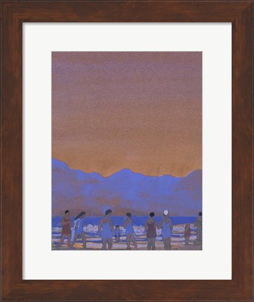 Framed Bathers at the Foot of a Mountain Print