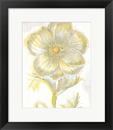 Framed Belle Fleur Yellow II Crop Print