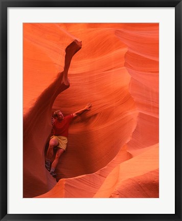 Framed Smooth Sandstone Travel, Lower Antelope Canyon, Arizona Print