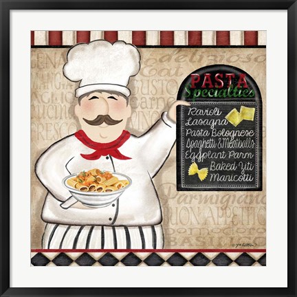 Framed Pasta Chef Print