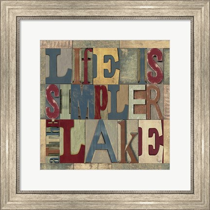 Framed Lake Living Printer Blocks III Print
