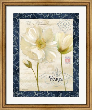 Framed Paris Poppies w/Navy Border II Print