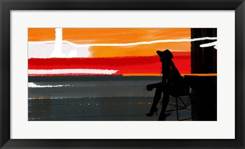 Framed Sunset In Hamptons 1 Print