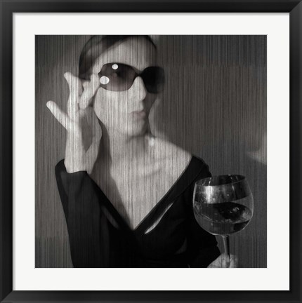 Framed Loren With Wine Print