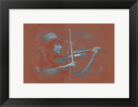 Framed Violinist Brown Print