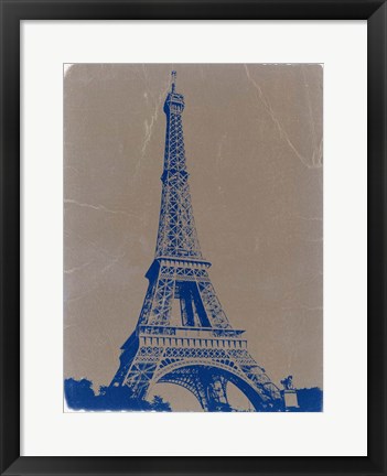 Framed Eiffel Tower Blue Print
