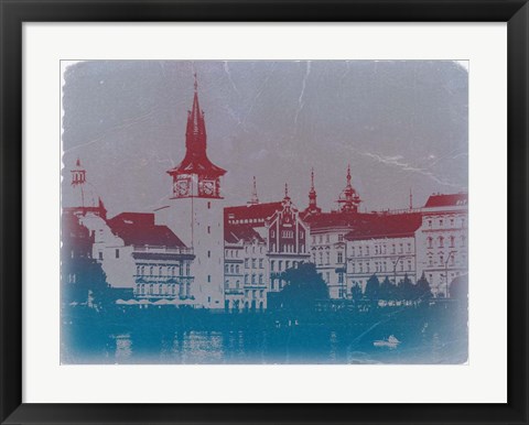 Framed Prague Golden City Print