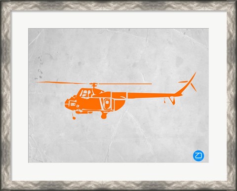 Framed Orange Helicopter Print