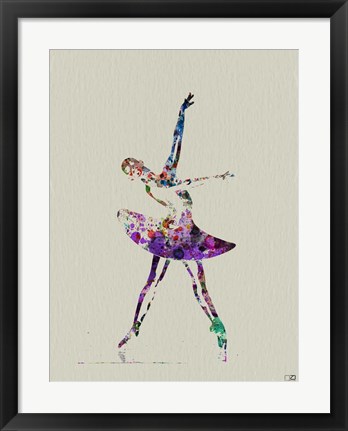 Framed Ballerina Watercolor 4A Print
