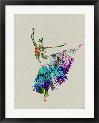 Framed Ballerina Watercolor 5 Print