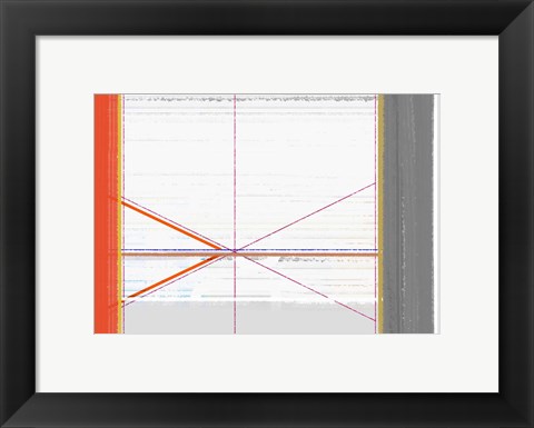 Framed Abstract Orange and White Print