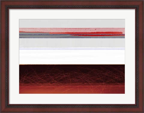 Framed Abstract Brown and White Print