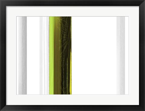 Framed Abstract Green on White Print