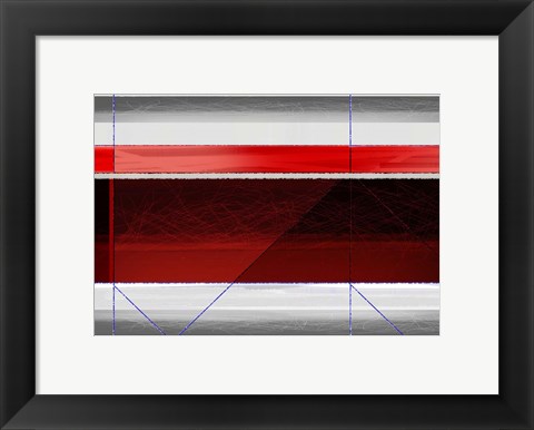 Framed Abstract Red and Brown Print