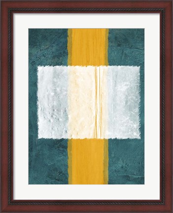 Framed Green and Yellow Abstract Theme 3 Print
