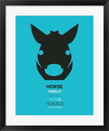 Framed Black Horse Multilingual Print