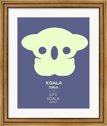 Framed Yellow Koala  Multilingual Print