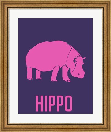 Framed Hippo Pink Print