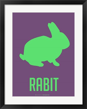 Framed Rabbit Green Print