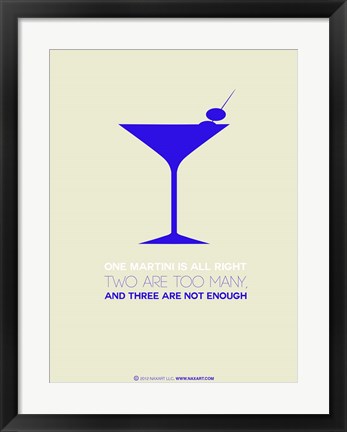 Framed Martini Blue Print