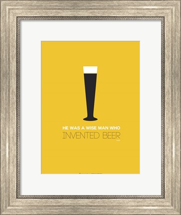 Framed Beer Glass Yellow Print