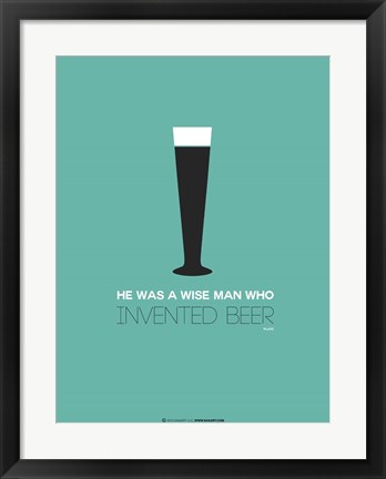 Framed Beer Glass Green Print