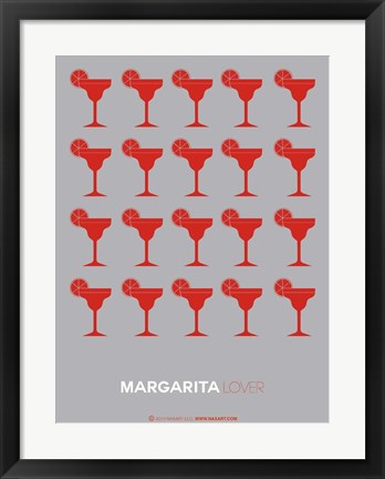 Framed Red Margaritas Grey Print