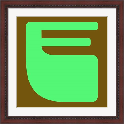 Framed Letter E Green Print