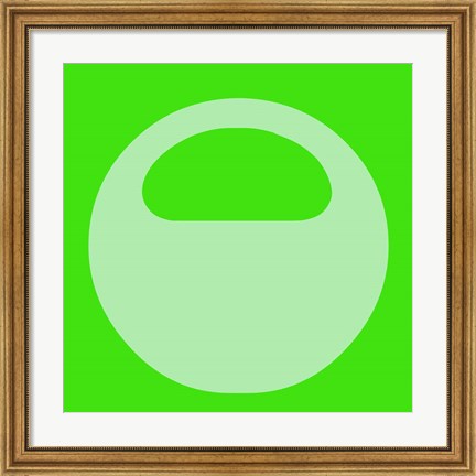 Framed Letter O Green Print