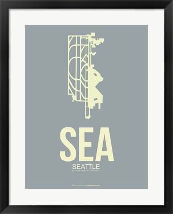 Framed SEA Seattle 3 Print