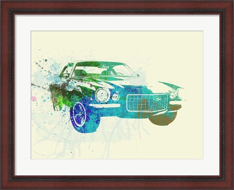Framed Chevy Camaro Watercolor Print