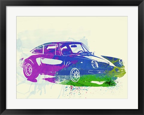 Framed Porsche 911 Watercolor Print