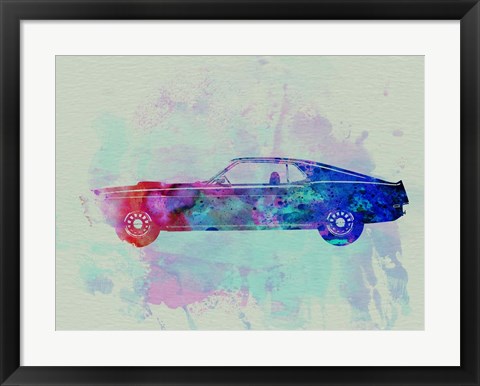 Framed Ford Mustang Watercolor 1 Print