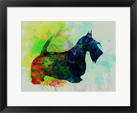 Framed Scottish Terrier Watercolor Print