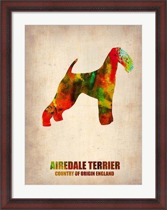 Framed Airedale Terrier Print