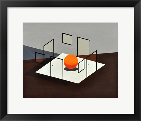 Framed B Orange Print