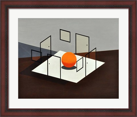 Framed B Orange Print